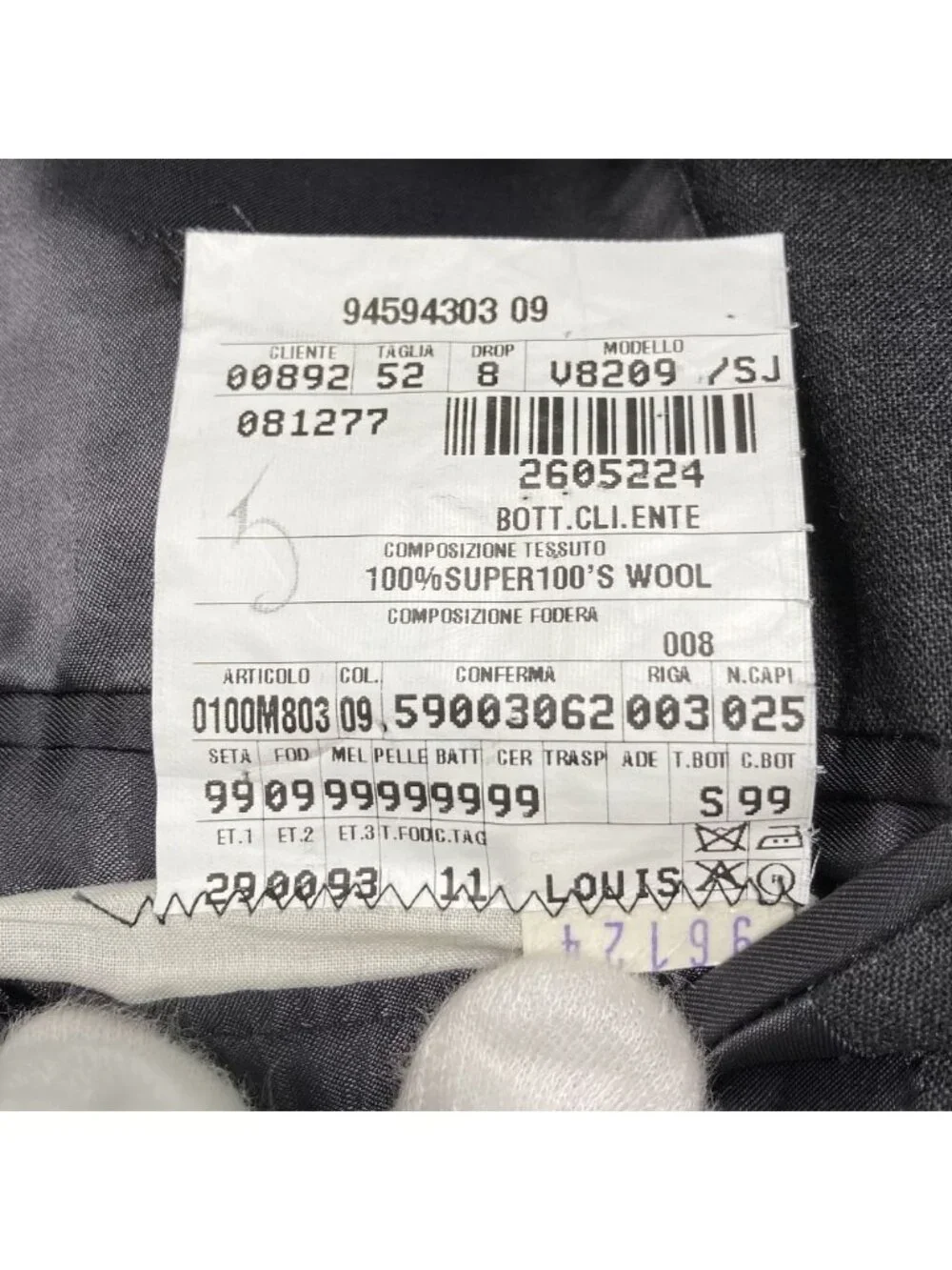 Louis Vuitton Tailored Jacket Trousers Pants Suit Set 52 Gray
